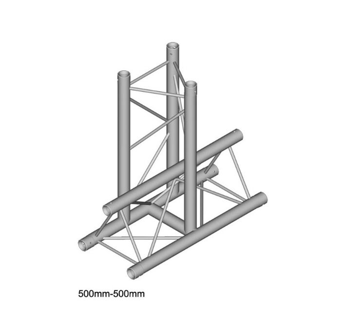 DURATRUSS DT 23-T35-VD - 3 way T-joint 90°, apex down, vertical